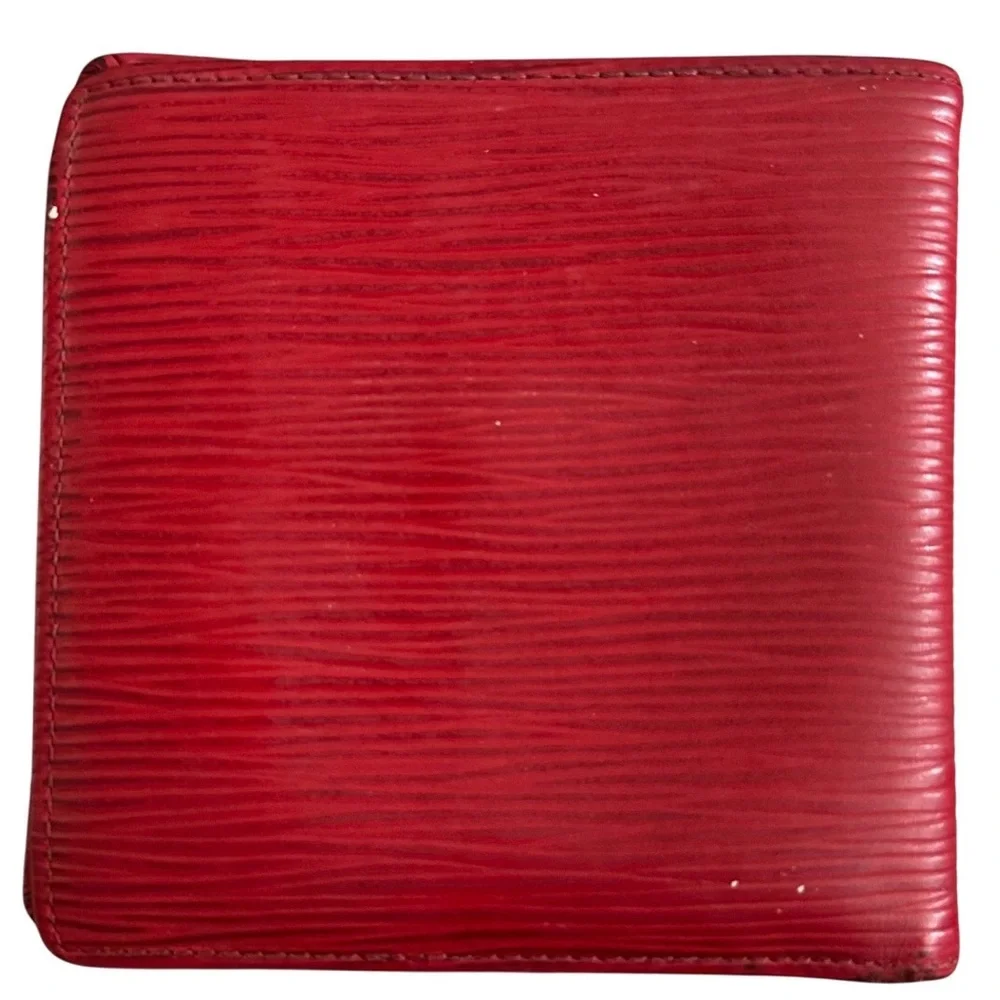 Louis Vuitton Red Epi Leather Bifold Wallet